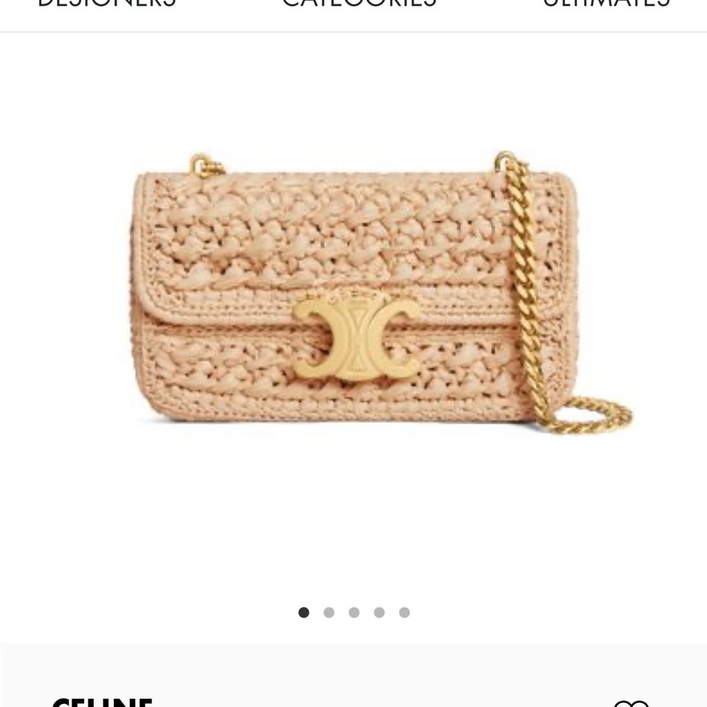 Celine Beige Woven Crossbody Bag